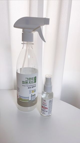[엠메이데이] 그린티 피톤치드 감쪽같이 500ml + 손소독액 50ml — 4점을 준 리뷰어가 2022년 3월 올린 사용 사진