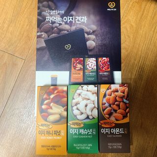 짜먹는 이지견과 짜먹는 이지아몬드, 짜먹는 이지허니피넛, 짜먹는 이지캐슈넛 각 10g X  10포 — 3.5점을 준 리뷰어가 2021년 2월 올린 사용 사진