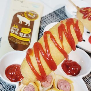 오마뎅 한우핫도그 — 5점을 준 리뷰어가 2021년 7월 올린 사용 사진