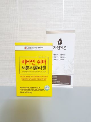 자연에온 경남제약 비타민 쉬머 저분자콜라겐 20g x 30포 — 5점을 준 리뷰어가 2021년 12월 올린 사용 사진