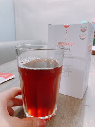 클린24시간 1BOX(5포) + 전용보틀(500ml) — 4점을 준 리뷰어가 2022년 8월 올린 사용 사진