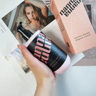 난나 살몬 스파이더 검버섯 미백 톤업 화이트닝 연어 앰플 크림 300ml 대용량 — 5점을 준 리뷰어가 2022년 8월 올린 사용 사진
