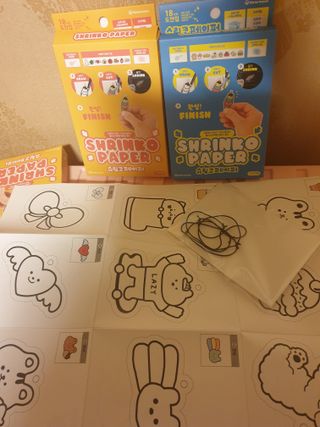 워터멜론컴퍼니 슈링코 페이퍼 3개 Set / 슈링클스 호환 종이 키링 만들기 미술놀이 재료 키트 — 5점을 준 리뷰어가 2022년 11월 올린 사용 사진