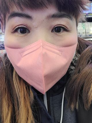 끌린에르 스포츠 귀편한 새부리형 마스크 — 5점을 준 리뷰어가 2022년 2월 올린 사용 사진