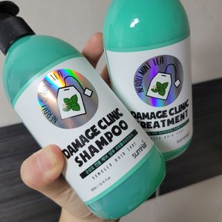 썸헤어 / SUMHAIR 썸헤어 데미지 클리닉 샴푸+트리트먼트 네롤리&민트티 — 5점을 준 리뷰어가 2021년 7월 올린 사용 사진