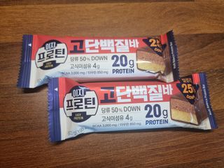 이지프로틴바 3종x각 2ea (고단백질바, 멀티단백질바, 식물성단백질바) — 5점을 준 리뷰어가 2024년 2월 올린 사용 사진