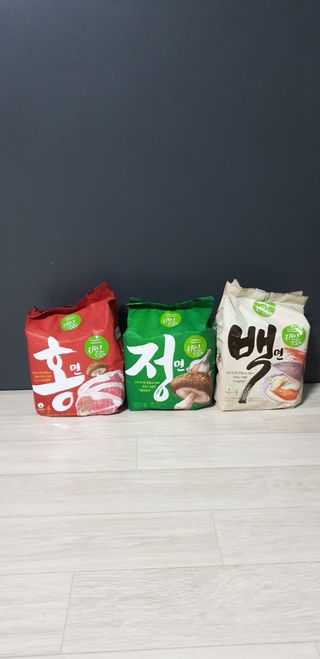 [풀무원] 자연은맛있다 정면, 백면, 홍면  세트 — 5점을 준 리뷰어가 2021년 4월 올린 사용 사진