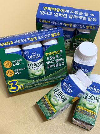 LIVE 매일바이오 알로에 드링킹 요거트 — 5점을 준 리뷰어가 2022년 4월 올린 사용 사진