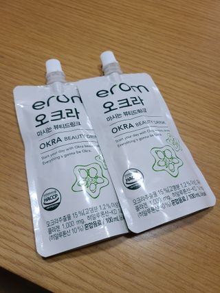 [이롬] 오크라 마시는 뷰티드링크 100mL x 20입 — 4점을 준 리뷰어가 2022년 7월 올린 사용 사진