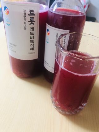 트롯전통식혜 트롯레드비트식혜 1리터 +500리터 — 5점을 준 리뷰어가 2021년 5월 올린 사용 사진