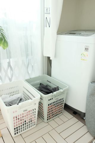 창신리빙 프랑코 빨래바구니 50L 2P 세트 — 5점을 준 리뷰어가 2023년 3월 올린 사용 사진