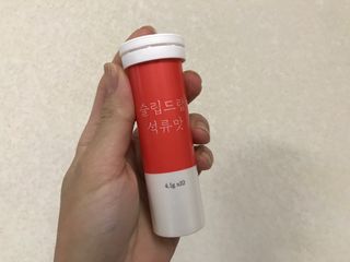[슬림드랍 석류맛] 건기식 다이어트 보조제 겸 비타민 — 5점을 준 리뷰어가 2022년 2월 올린 사용 사진