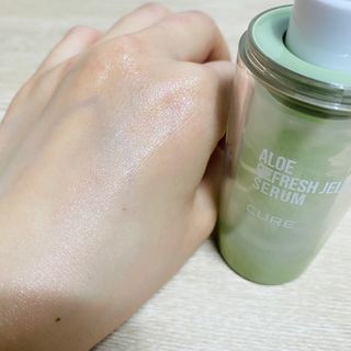 김정문알로에 큐어 큐어 알로에 리프레쉬 젤리 세럼, 큐어 알로에 하이드로 젤리 크림 — 4.5점을 준 리뷰어가 2021년 4월 올린 사용 사진