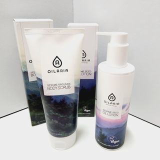 오일아리아 뉴트리 모이스처라이징 세사미 씨드 오일로션 & 데일리 디톡스 세사미 그라운즈 바디스크럽 — 5점을 준 리뷰어가 2023년 8월 올린 사용 사진
