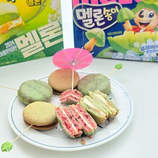 2024 오리온 여름한정판 초코파이 수박 / 후레쉬베리 멜론 / 멜론송이 — 5점을 준 리뷰어가 2024년 8월 올린 사용 사진