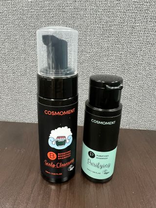 코스모먼트 부스티모 부스팅샴푸60ml + 비듬세정 진정샴푸50ml — 4점을 준 리뷰어가 2021년 11월 올린 사용 사진