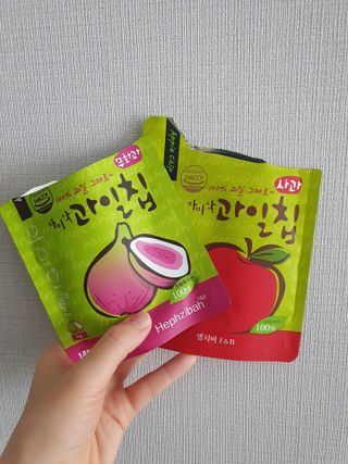 아비삭과일칩 5종 /딸기,사과,배,귤,무화과 5종 — 5점을 준 리뷰어가 2021년 4월 올린 사용 사진