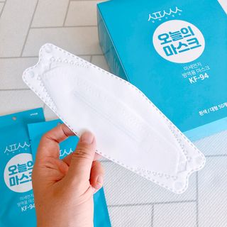 [심폐소생소] KF94 오늘의 마스크 대형 — 5점을 준 리뷰어가 2021년 12월 올린 사용 사진
