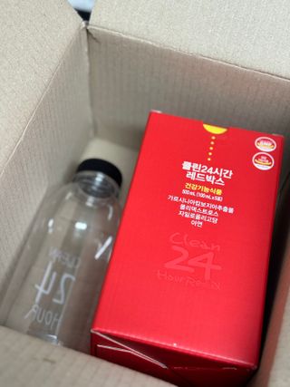 클린24시간 레드박스 1BOX(5포) + 전용보틀(500ml) — 5점을 준 리뷰어가 2024년 1월 올린 사용 사진