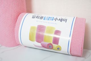 위케어 일회용 향균 수세미 50매 2롤 세트 총 100매 Pink — 5점을 준 리뷰어가 2021년 2월 올린 사용 사진