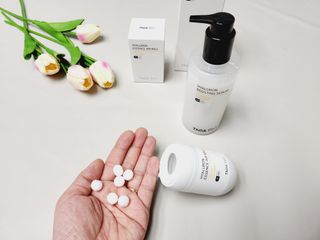 씽크바이오 히알루론 에센스 에어볼 28ea/ 부스팅 세럼 250ml 2종 세트 — 5점을 준 리뷰어가 2022년 7월 올린 사용 사진