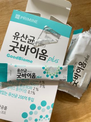 프리마인 유산균 국가지정연구소 선정, 살아있는 생유산균 200억 마리의 힘. 유산균n굿바이옴플러스 — 5점을 준 리뷰어가 2021년 9월 올린 사용 사진