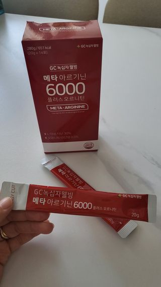 메타아르기닌 GC녹십자웰빙 메타 아르기닌 6000 플러스 오르니틴 — 4점을 준 리뷰어가 2022년 11월 올린 사용 사진