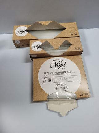 노플(NOPL) 노플 친환경 바이오 산화 생분해  항균 일회용 위생 비닐장갑 100매 + 지퍼백 소형, 대형 — 5점을 준 리뷰어가 2021년 9월 올린 사용 사진