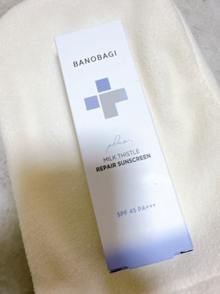 바노바기 코스메틱 바노바기 밀크씨슬 리페어 시카 선스크린 플러스 50ml — 5점을 준 리뷰어가 2023년 3월 올린 사용 사진