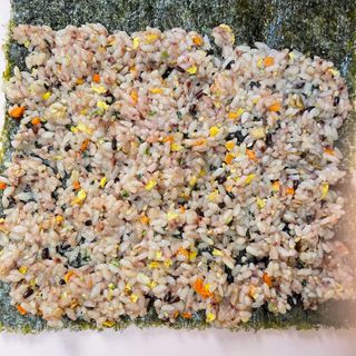 해풀잎 누구나 김밥*1ea [(혼합야채 35g *1ea,  김밥김 (5g, 5ea),  양념간장 (6g, 5ea), 참기름(5g, 2ea)] — 5점을 준 리뷰어가 2022년 10월 올린 사용 사진