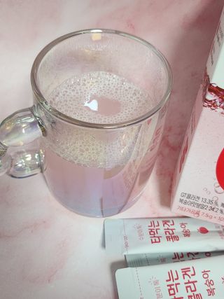 [음료수 대신 가능!]  빠르게 흡수되는 아임오 타먹는 콜라겐 1박스 — 5점을 준 리뷰어가 2023년 3월 올린 사용 사진