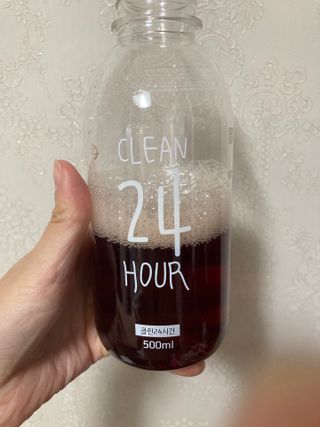 클린24시간 1BOX(5포) + 전용보틀(500ml) — 4점을 준 리뷰어가 2022년 10월 올린 사용 사진