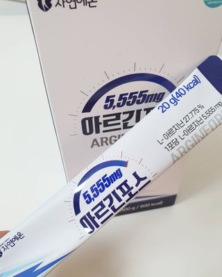 자연에온 아르긴포스 L-아르기닌 5555mg 스틱 15개입 1박스 — 5점을 준 리뷰어가 2021년 5월 올린 사용 사진