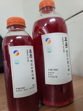 트롯전통식혜 트롯레드비트식혜 1리터 +500리터 — 5점을 준 리뷰어가 2021년 5월 올린 사용 사진