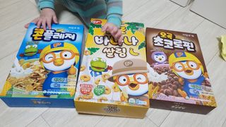 씨알푸드 뽀로로 시리얼 3종 — 5점을 준 리뷰어가 2022년 2월 올린 사용 사진