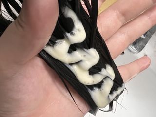 ★N쇼핑 헤어팩 1위★ 리하 에그 화이트 극손상 무실리콘 트리트먼트 헤어팩 — 5점을 준 리뷰어가 2022년 6월 올린 사용 사진