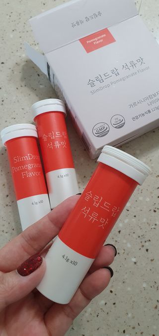 [슬림드랍 석류맛] 건기식 다이어트 보조제 겸 비타민 — 5점을 준 리뷰어가 2022년 1월 올린 사용 사진
