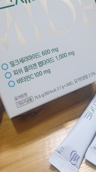셀렉스스포츠 셀렉스 밀크세라마이드 저분자피쉬콜라겐 28포 X 1박스 — 5점을 준 리뷰어가 2021년 6월 올린 사용 사진