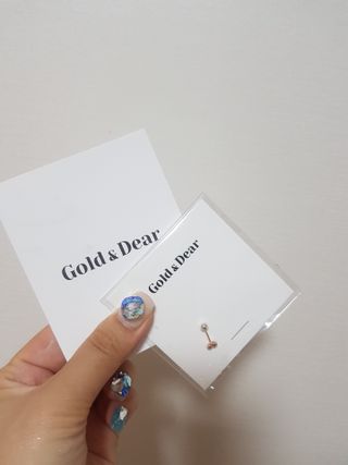 [골드앤디어] 14K 하트 미니 큐빅 피어싱_3color — 5점을 준 리뷰어가 2021년 7월 올린 사용 사진