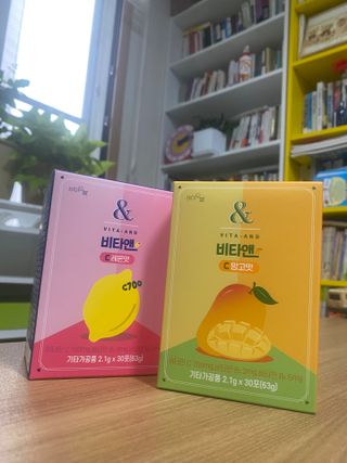 비타앤C 레몬맛, 망고맛 — 5점을 준 리뷰어가 2021년 7월 올린 사용 사진