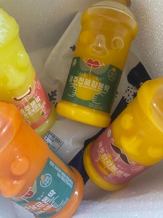 탐라원 제주의 맛, 몬딱주스 4종세트 - 한라봉몬딱주스, 천혜향몬딱주스, 청귤에이드, 당근몬딱주스 — 5점을 준 리뷰어가 2021년 8월 올린 사용 사진