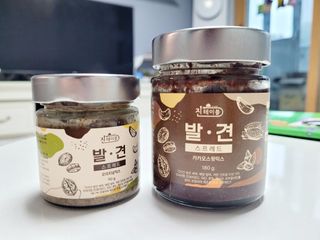 진테이블 발.견 스프레드  오리지널믹스 90g + 카카오스윗믹스 90g 2종 세트 — 3점을 준 리뷰어가 2022년 8월 올린 사용 사진