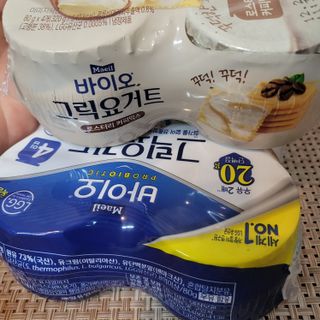 매일바이오 그릭요거트 오리지널 플레인 4개, 로스터리 커피믹스 4개 — 2점을 준 리뷰어가 2021년 12월 올린 사용 사진