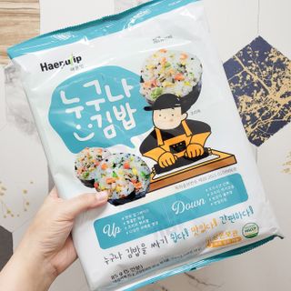 해풀잎 누구나 김밥*1ea [(혼합야채 35g *1ea,  김밥김 (5g, 5ea),  양념간장 (6g, 5ea), 참기름(5g, 2ea)] — 4점을 준 리뷰어가 2022년 7월 올린 사용 사진