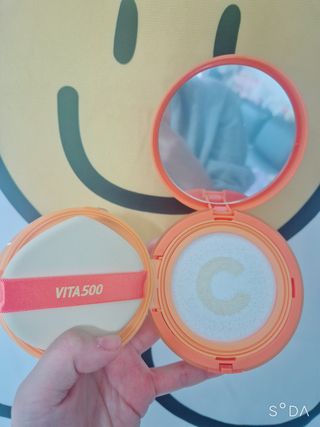 광동생활건강 MF[광동] 비타500✨주름개선·미백·SPF50+🌞퍼펙트쉴드 빅 선쿠션 본품 — 5점을 준 리뷰어가 2024년 5월 올린 사용 사진