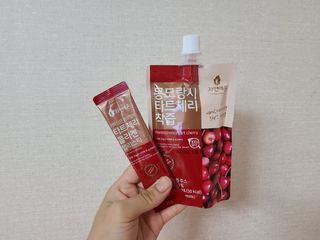 자연에온 몽모랑시 타트체리 3종 세트 구성 - 저분자콜라겐젤리, NFC 착즙주스 — 5점을 준 리뷰어가 2021년 7월 올린 사용 사진