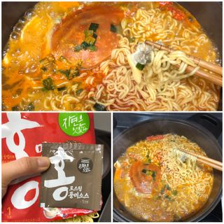 [풀무원] 자연은맛있다 정면, 백면, 홍면  세트 — 5점을 준 리뷰어가 2021년 4월 올린 사용 사진