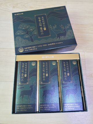 서울약사신협_프리미엄 진 녹용스틱 플러스10g x 30포 — 5점을 준 리뷰어가 2021년 7월 올린 사용 사진