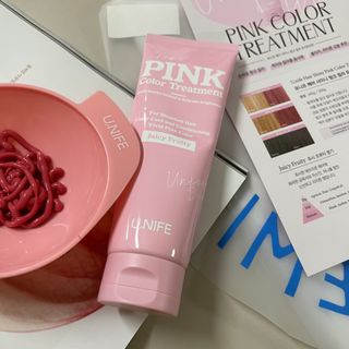 [유니프] 헤어 샤이니 핑크 컬러 트리트먼트240g — 5점을 준 리뷰어가 2023년 10월 올린 사용 사진