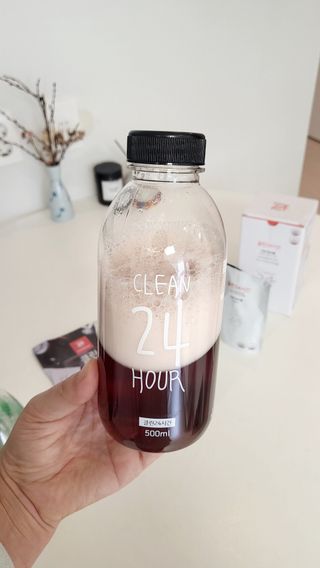 클린24시간 1BOX(5포) + 전용보틀(500ml) — 5점을 준 리뷰어가 2022년 10월 올린 사용 사진